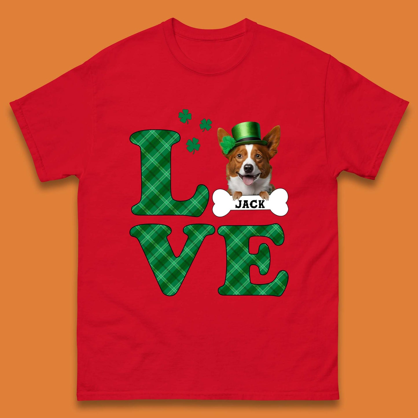 Personalised Love St. Patrick's Dog Mens T-Shirt