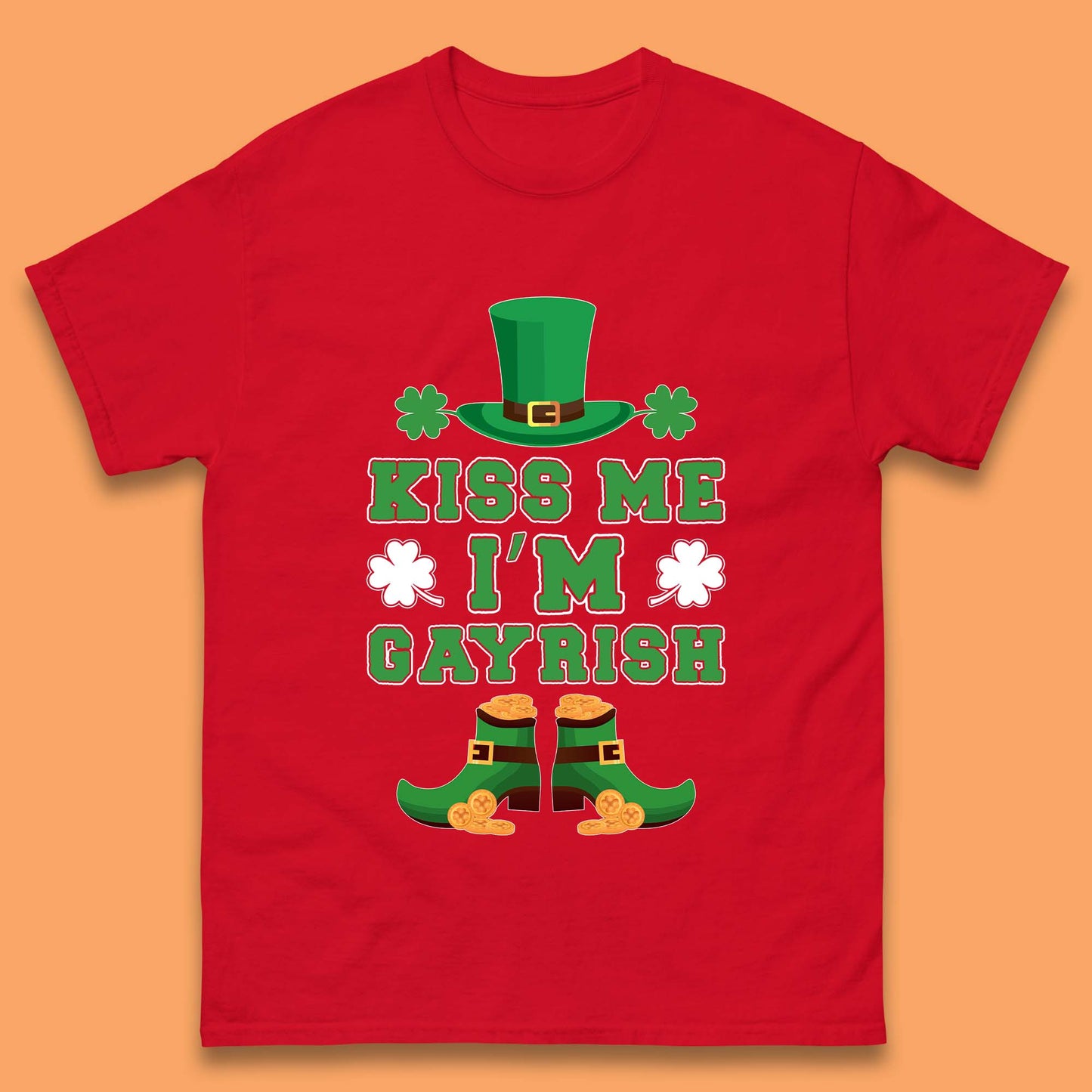 Kiss Me I'm Gayrish Mens T-Shirt
