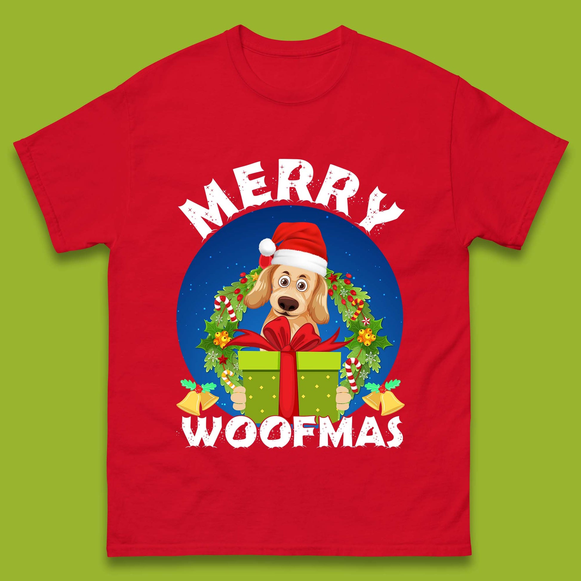 merry woofmas christmas golden retriever dog t shirt