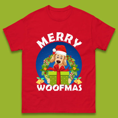 merry woofmas christmas golden retriever dog t shirt