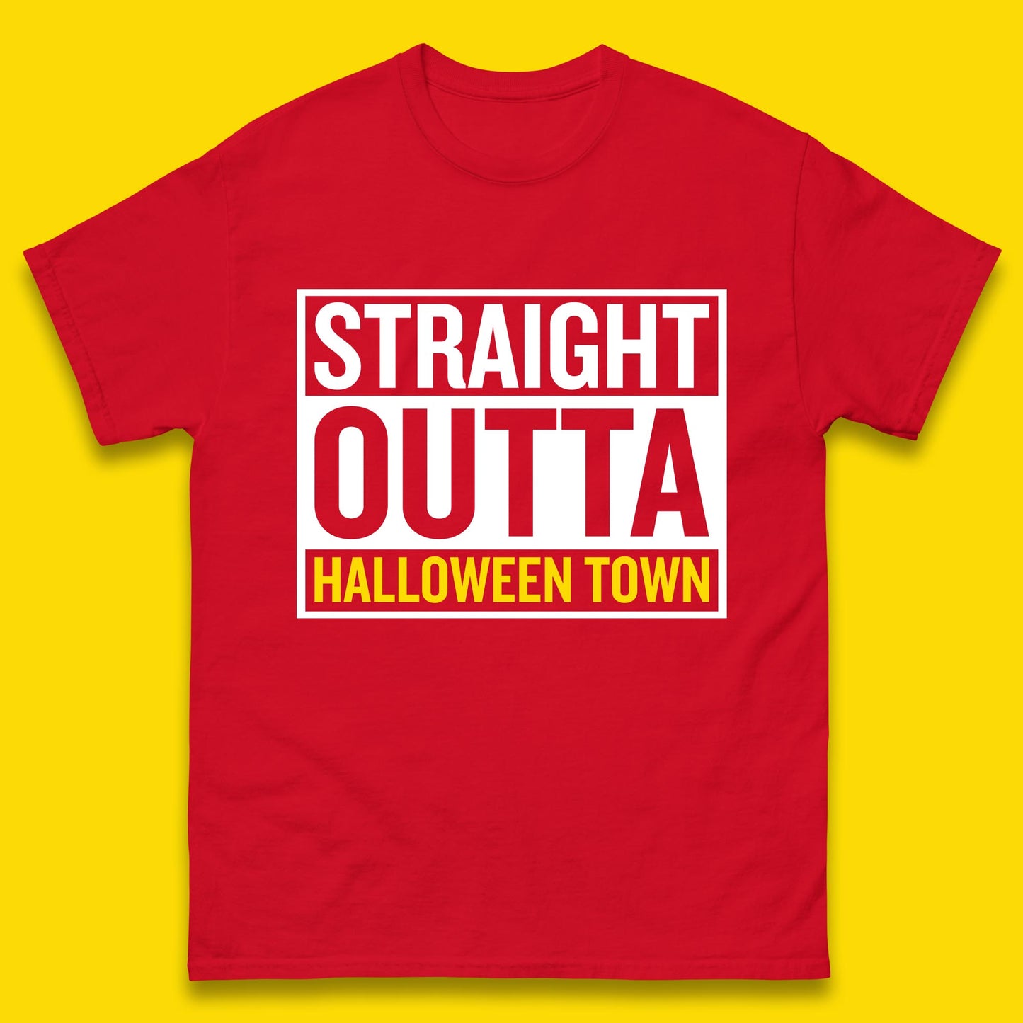 Straight Outta Halloween Town Horror Scary Spooky Season Mens Tee Top