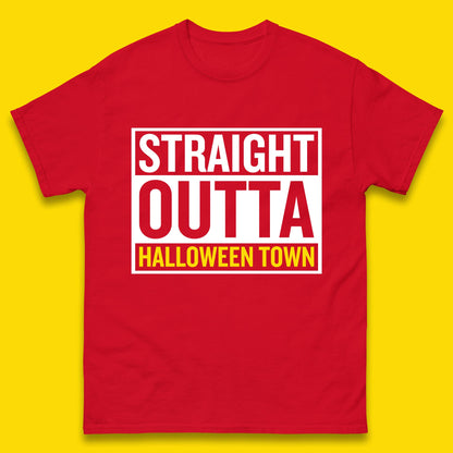 Straight Outta Halloween Town Horror Scary Spooky Season Mens Tee Top