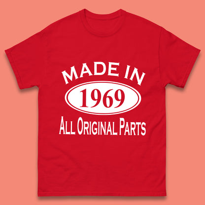 Made In 1969 All Original Parts Vintage Retro 54th Birthday Funny 54 Years Old Birthday Gift Mens Tee Top