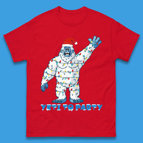 Yeti To Party Christmas Mens T-Shirt