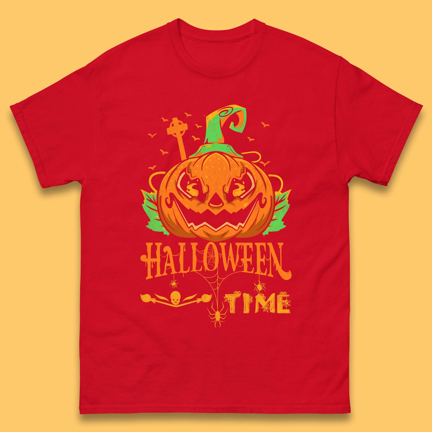 Halloween Time Scary Face Jack O Lantern Horror Pumpkin Halloween Scary Night Mens Tee Top