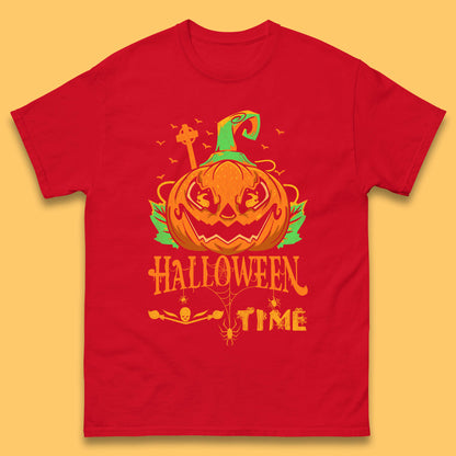 Halloween Time Scary Face Jack O Lantern Horror Pumpkin Halloween Scary Night Mens Tee Top