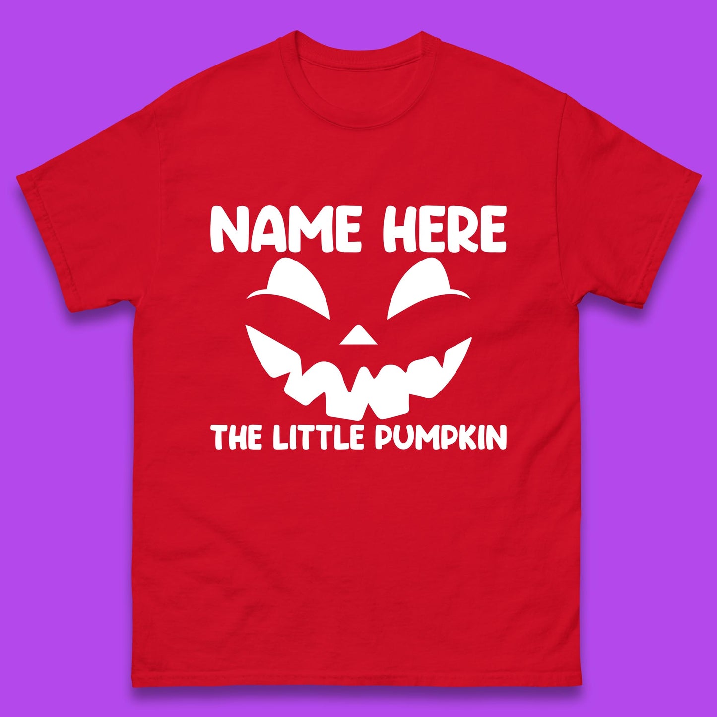 Personalised Your Name Here The Little Pumpkin Jack O Lantern Scary Spooky Face Mens Tee Top