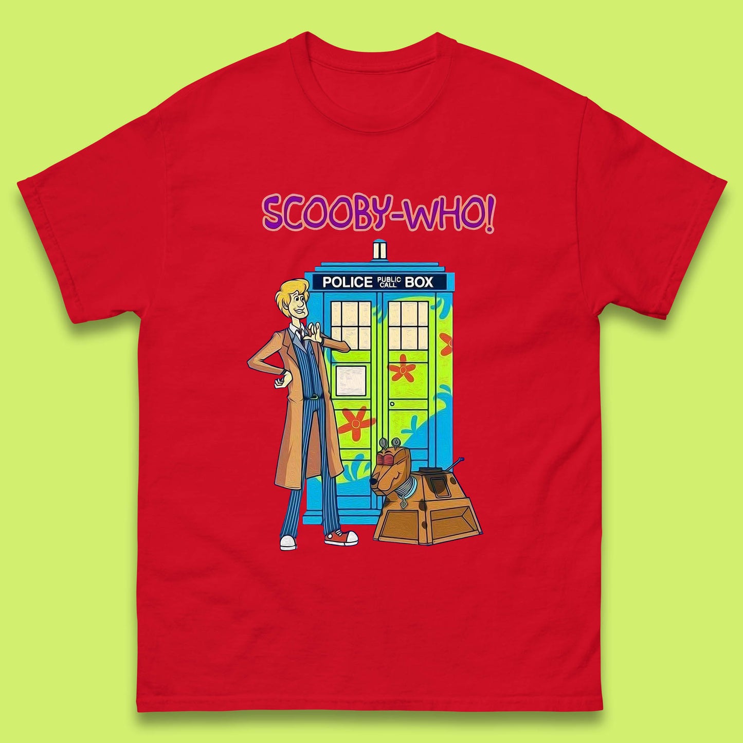 Scooby-Who Police Public Call Box  Scooby-Doo Doctor Who Tardis Police Box Mens Tee Top
