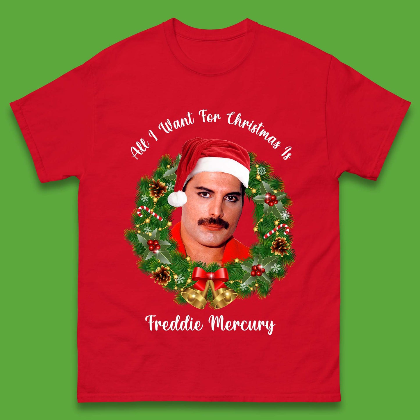 Freddie Mercury Christmas Mens T-Shirt