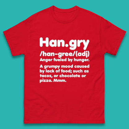 Hangry Definition Anger Fuled By Hunger Funny Kitchen Quote Mens Tee Top