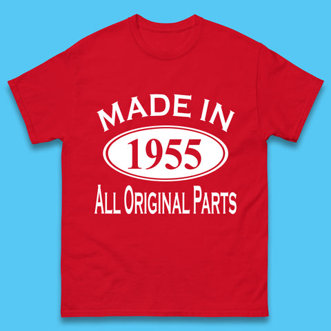 Made In 1955 All Original Parts Vintage Retro 68th Birthday Funny 68 Years Old Birthday Gift Mens Tee Top