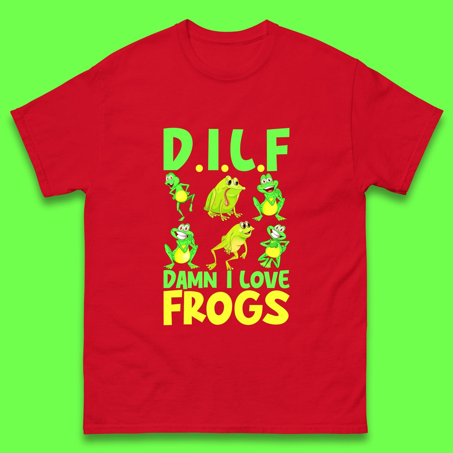 Dilf Damn I Love Frogs Funny Saying Animals Vintage Frog Lover Mens Tee Top