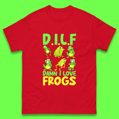 Dilf Damn I Love Frogs Funny Saying Animals Vintage Frog Lover Mens Tee Top