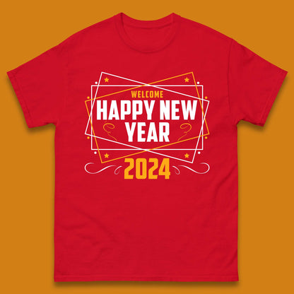 Welcome Happy New Year 2024 Mens T-Shirt