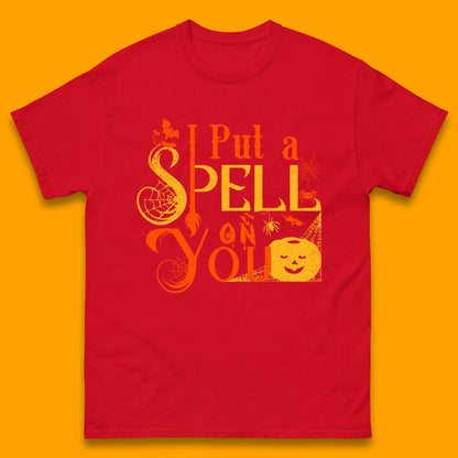 I Put a Spell on You Witch Broom Horror Spooky Scary Halloween Costume Mens Tee Top