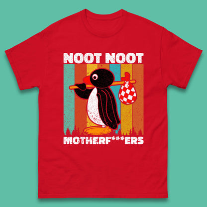 Noot Noot Pingu Madafakas Motherfcukers Funny Meme Vintage Retro Cartoon Anime Manga Mens Tee Top