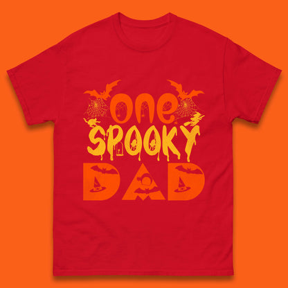 One Spooky Dad Happy Halloween Fall Season Dad Life Spooky Flying Bats Mens Tee Top