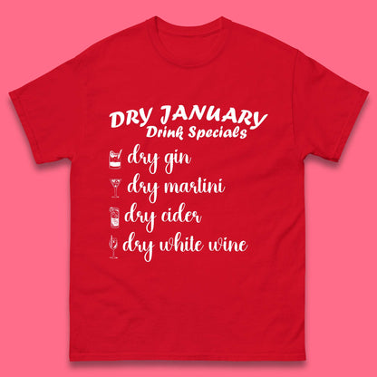 Dry January Drink Menu Mens T-Shirt