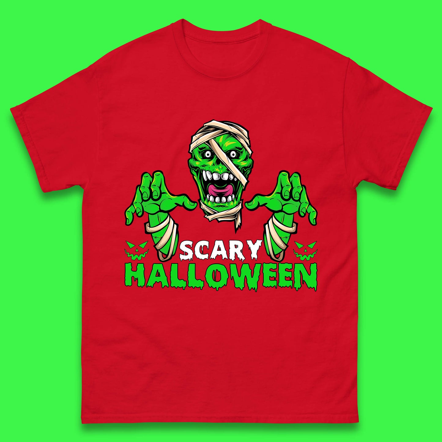 Scary Halloween Skull Zombie Mummy Horror Monster Zombie Hands Scary Vibes Mens Tee Top