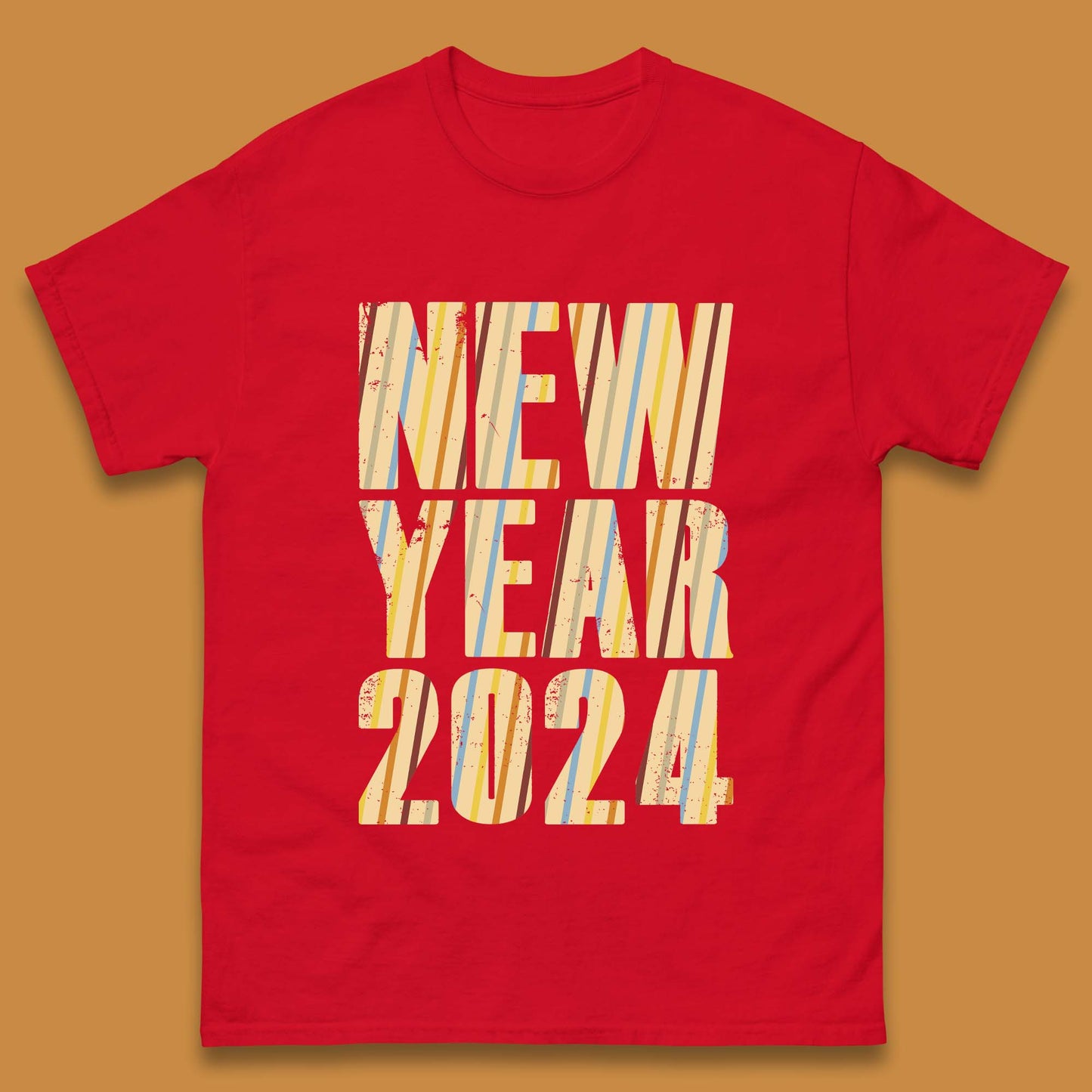 Retro Style New Year 2024 Mens T-Shirt
