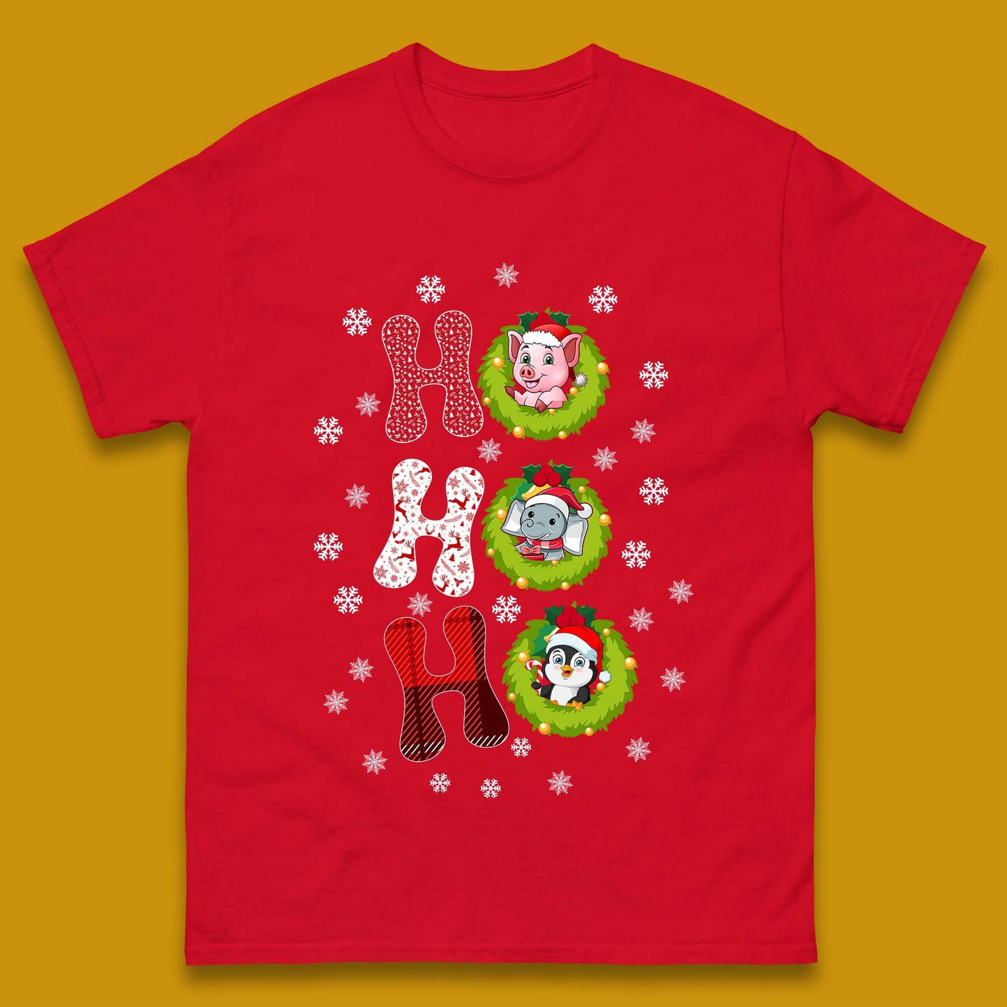 ho ho ho christmas animals t shirt