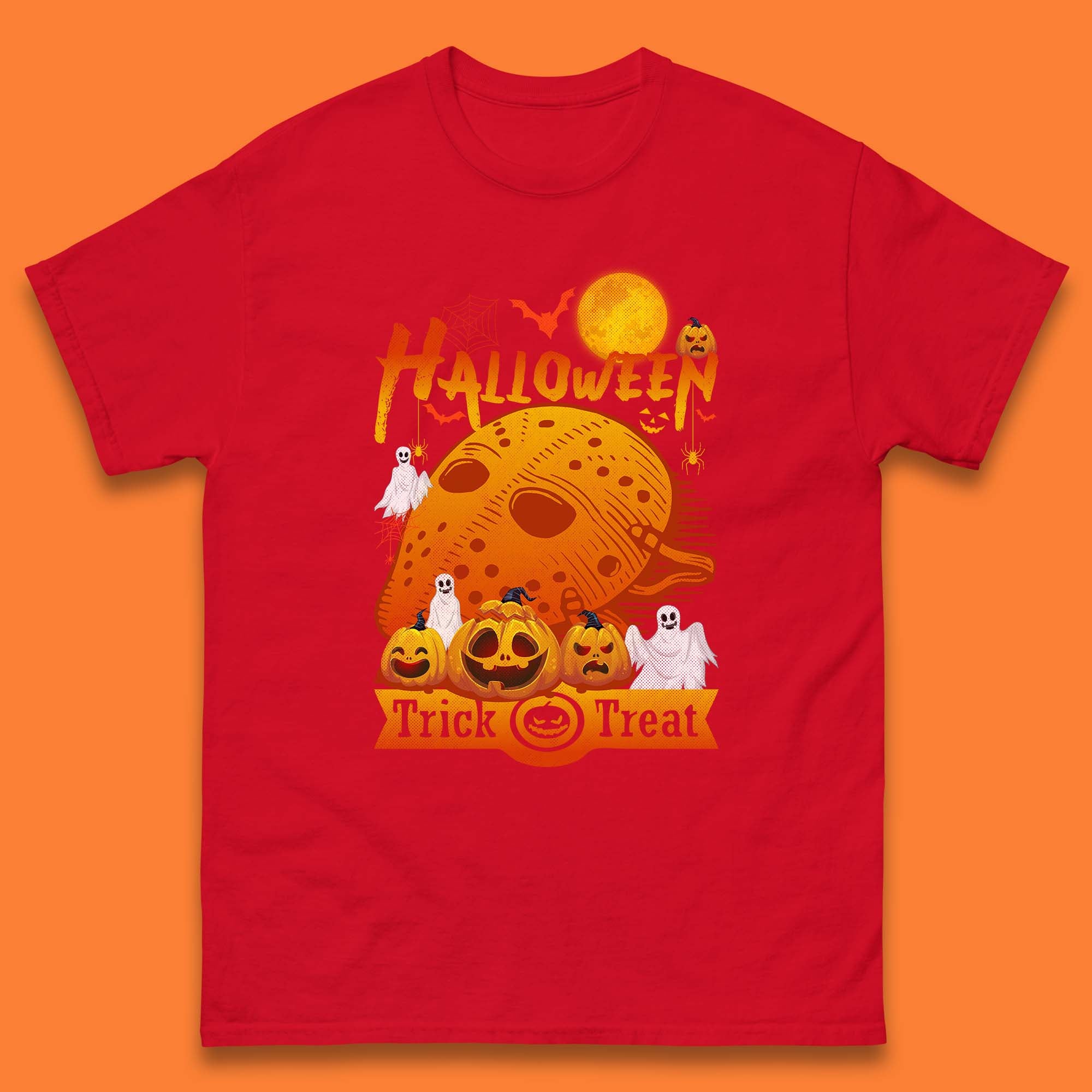 Happy Halloween Jason Voorhees Face Mask Halloween Friday The 13th Horror Movie Halloween Pumpkins Mens Tee Top
