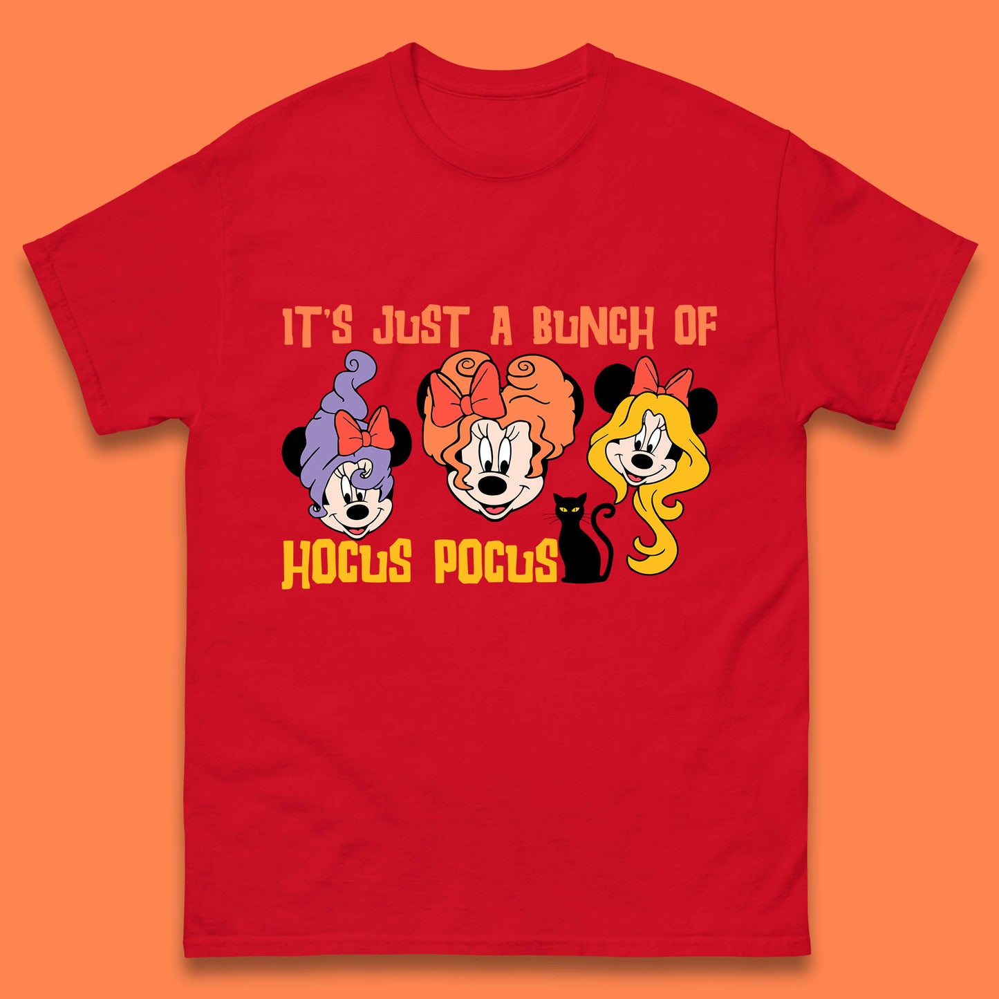 It's Just A Bunch Of Hocus Pocus Halloween Witches Minnie Mouse & Friends Disney Trip Mens Tee Top