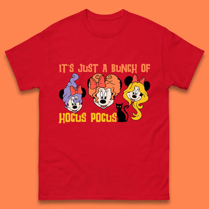 It's Just A Bunch Of Hocus Pocus Halloween Witches Minnie Mouse & Friends Disney Trip Mens Tee Top