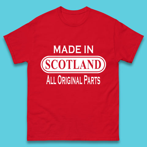 Made In Scotland All Original Parts Vintage Retro Birthday Country In United Kingdom UK Constituent Country Gift Mens Tee Top