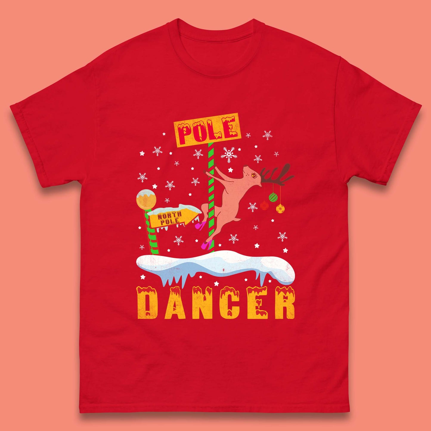 North Pole Dancer Christmas Mens T-Shirt