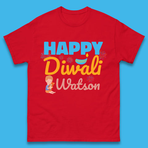 Personalised Happy Diwali Festival Of Lights Your Name Indian Diwali Holiday Celebration Mens Tee Top