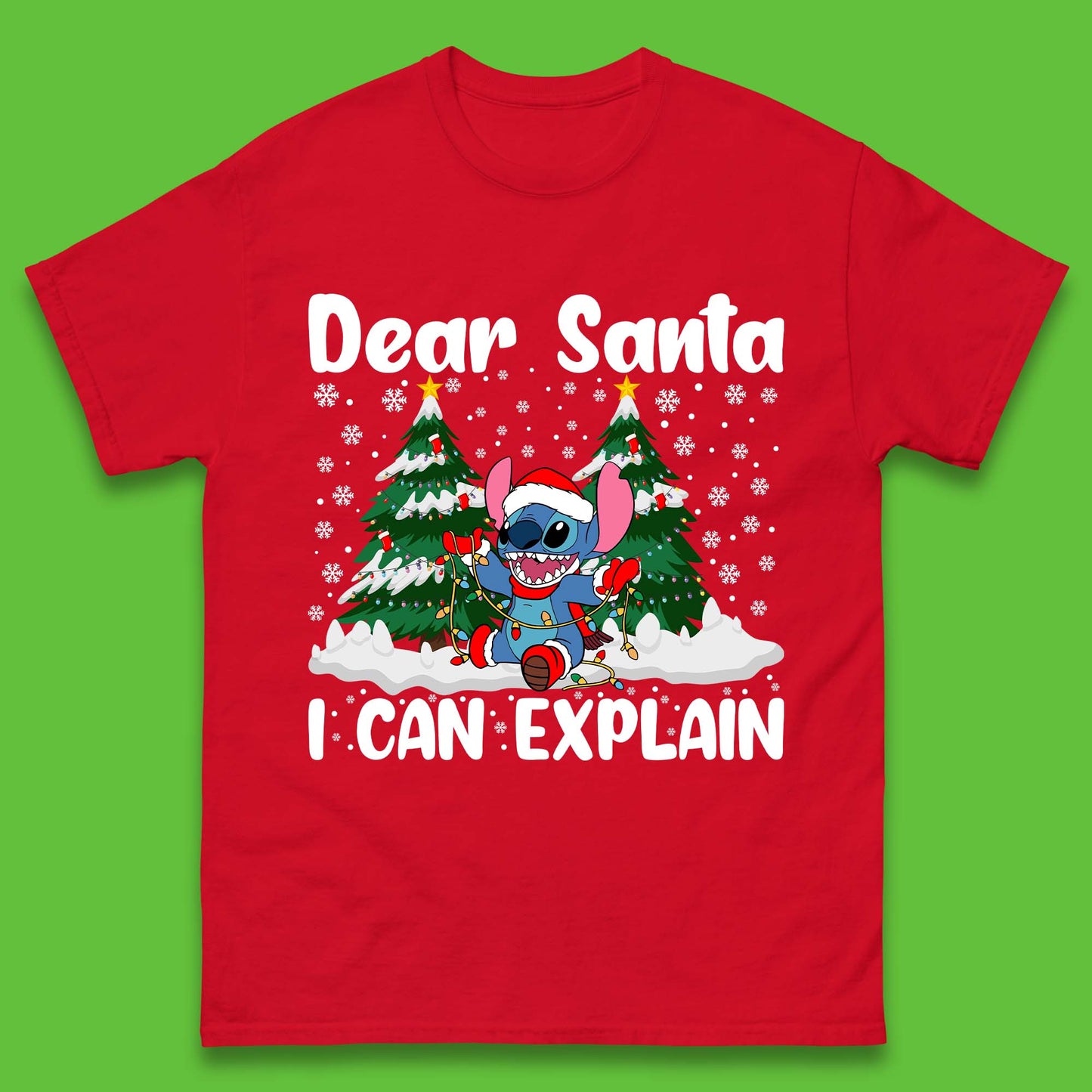 Santa Stitch Christmas Mens T-Shirt