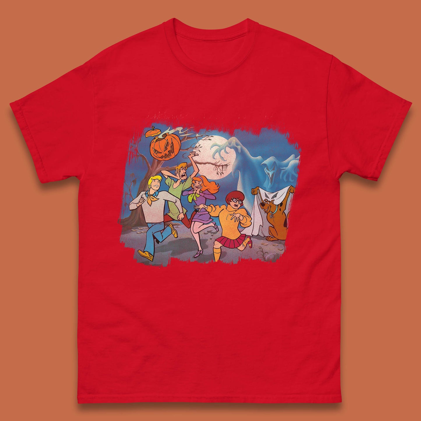 Scooby Doo & Gang Halloween Horror Scary Ghost Haunted Scary Night Mens Tee Top