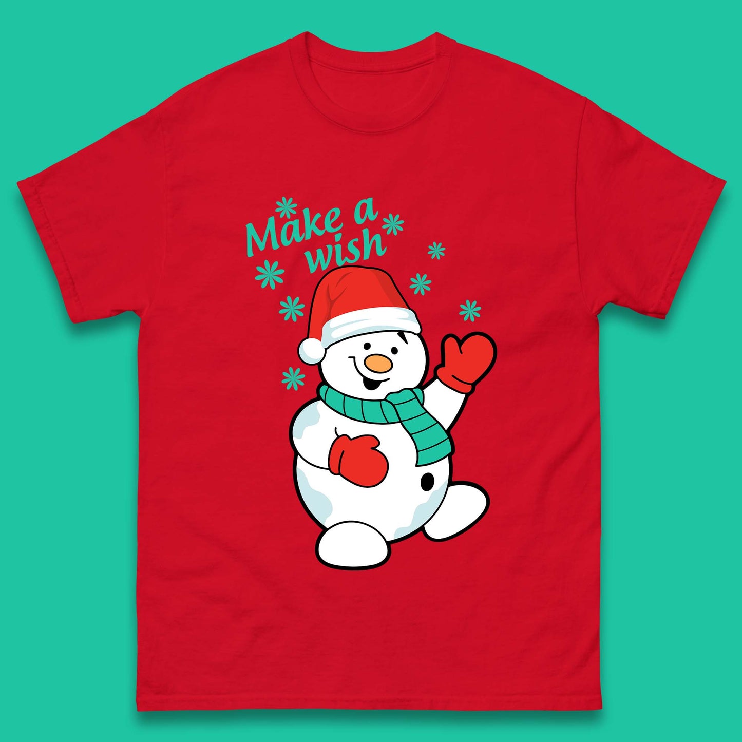 Make A Wish Snowman Christmas Mens T-Shirt
