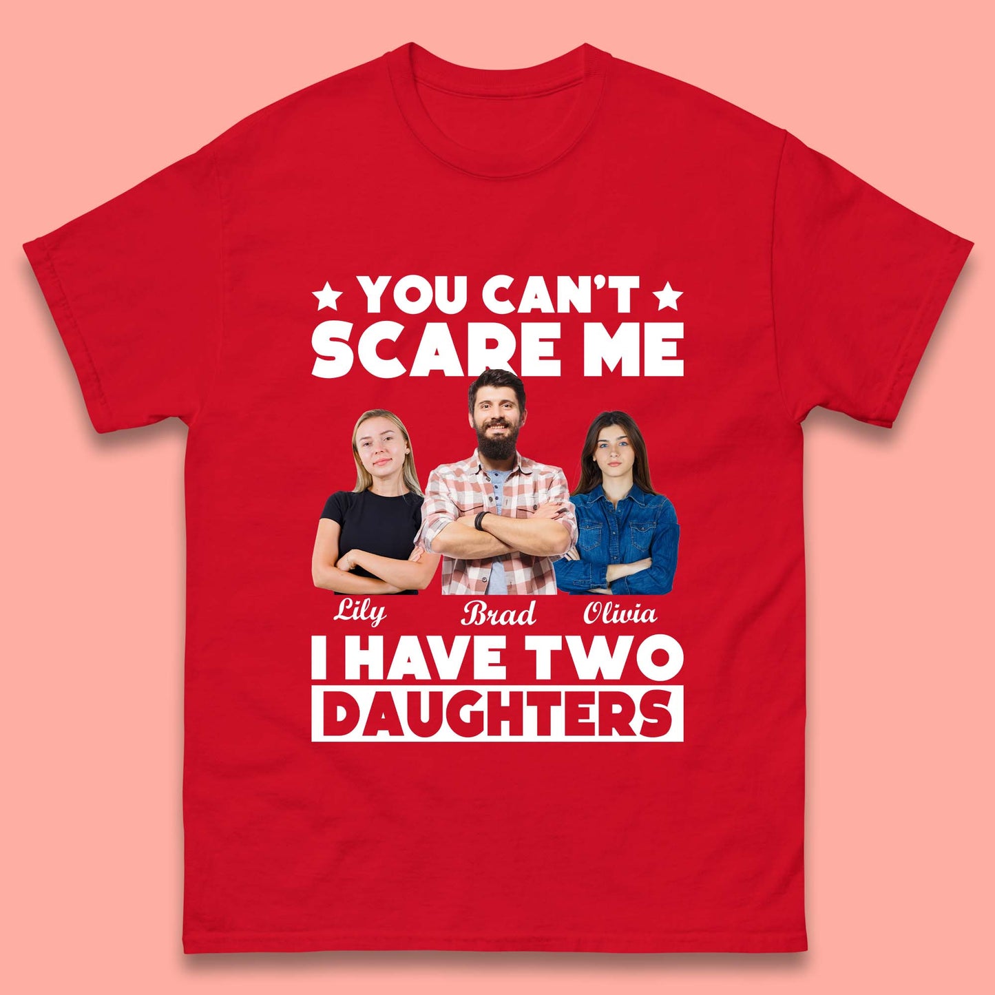 Personalised I Have Two Daughters Mens T-Shirt