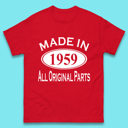 Made In 1959 All Original Parts Vintage Retro 64th Birthday Funny 64 Years Old Birthday Gift Mens Tee Top