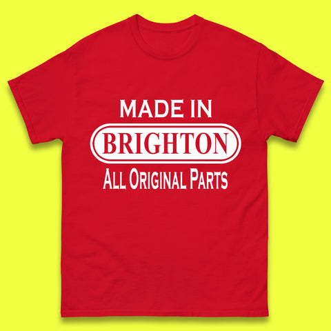 Made In Brighton All Original Parts Vintage Retro Birthday England Seaside Resort Gift Mens Tee Top