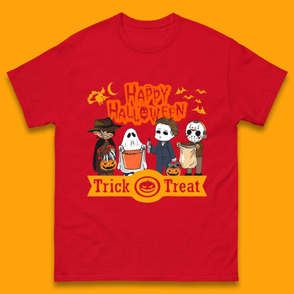 Happy Halloween Trick Or Treat Chibi Horror Movie Characters Killer Mens Tee Top