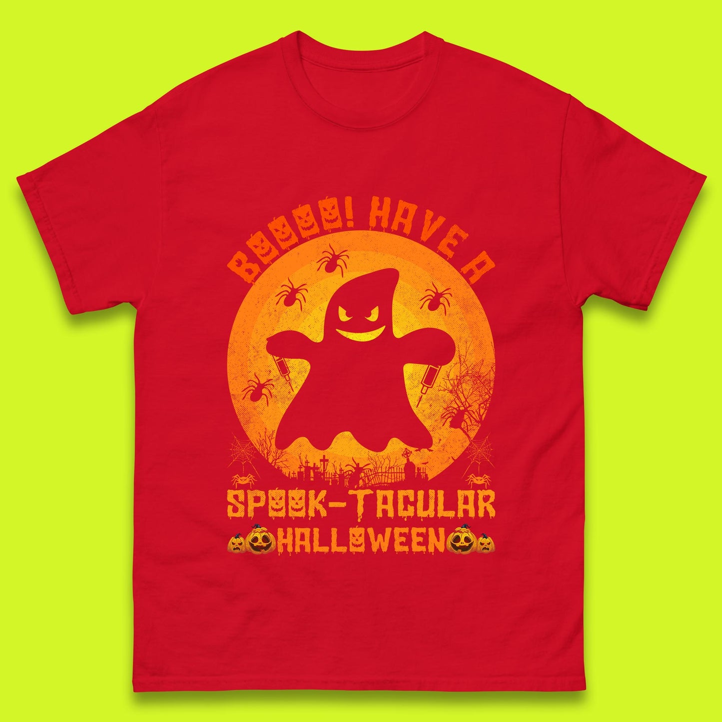 Boo Have A Spook Tacular Halloween Boo Ghost Horror Scary Spooky Season Mens Tee Top