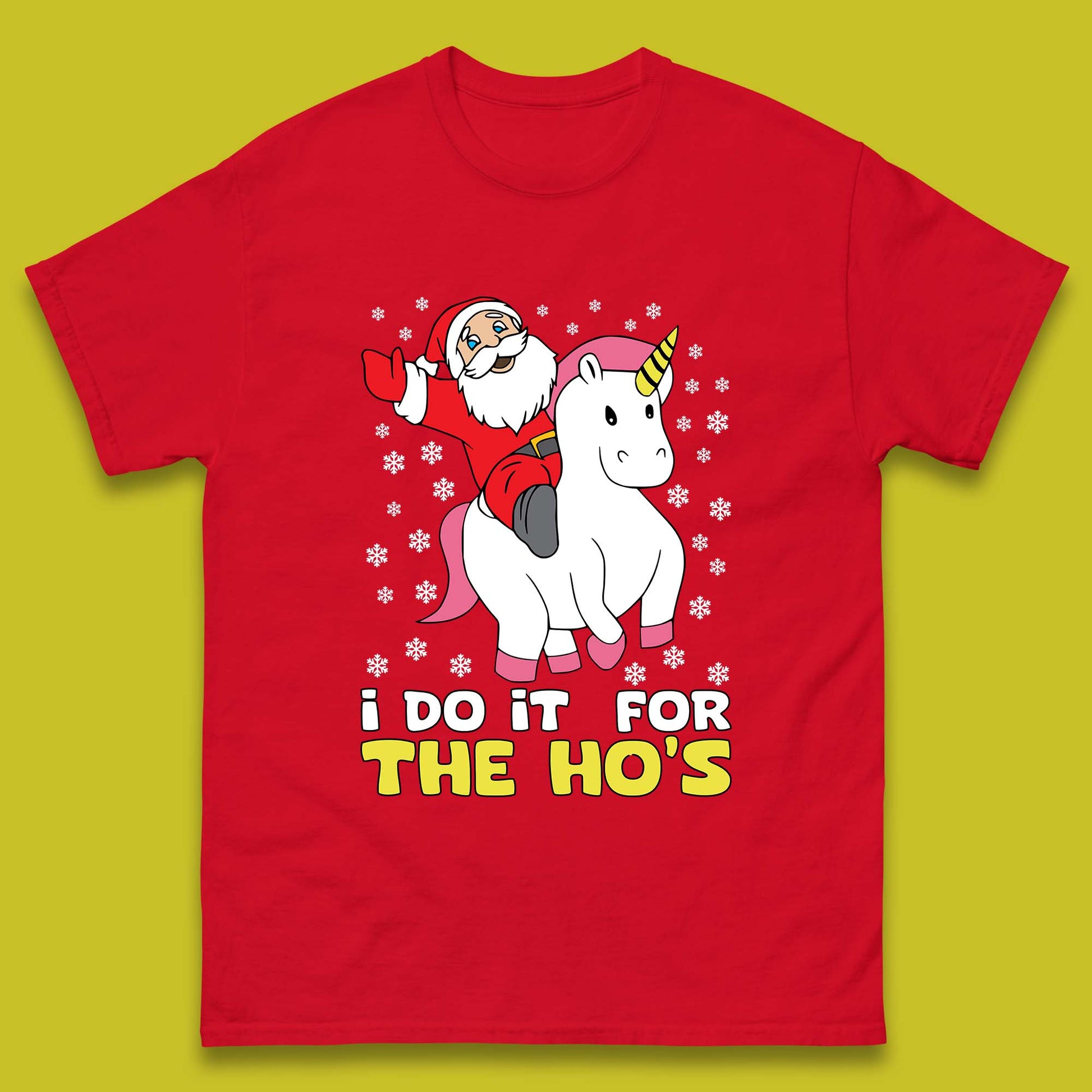 santa riding unicorn t shirt