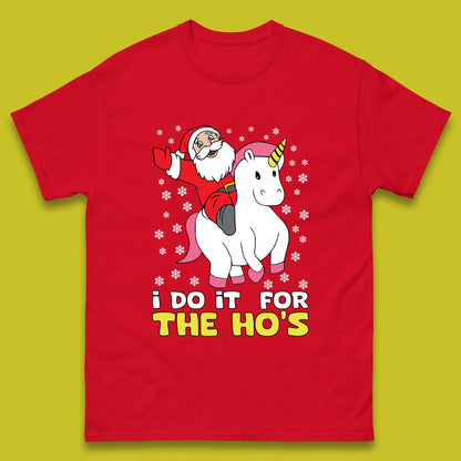 santa riding unicorn t shirt