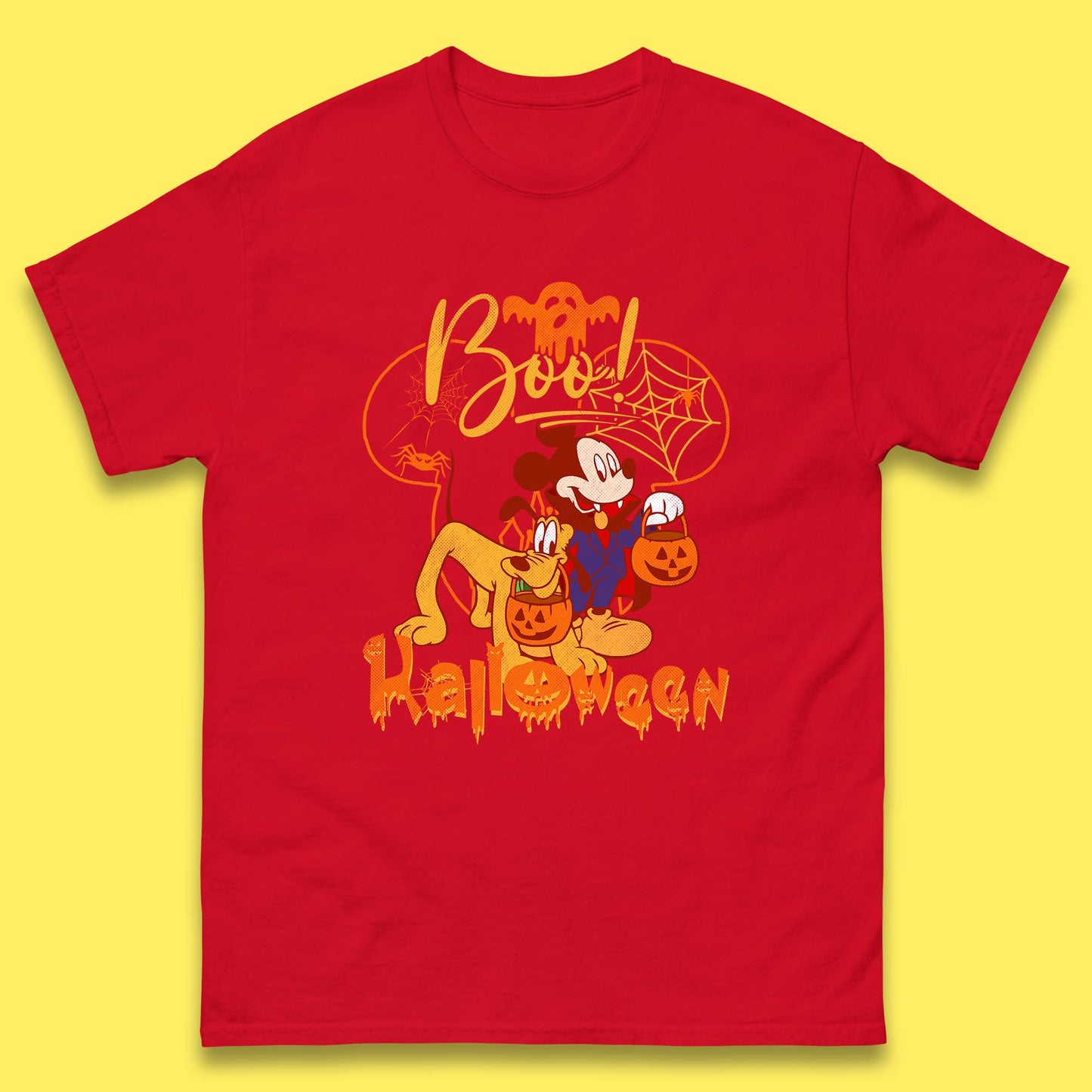 Boo Halloween Mickey Mouse And Pluto Friends Disney Halloween Disneyland Trip Mens Tee Top