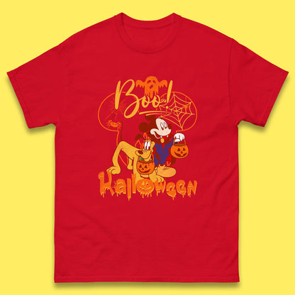 Boo Halloween Mickey Mouse And Pluto Friends Disney Halloween Disneyland Trip Mens Tee Top