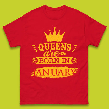 Queens Are Born In January Mens T-Shirt