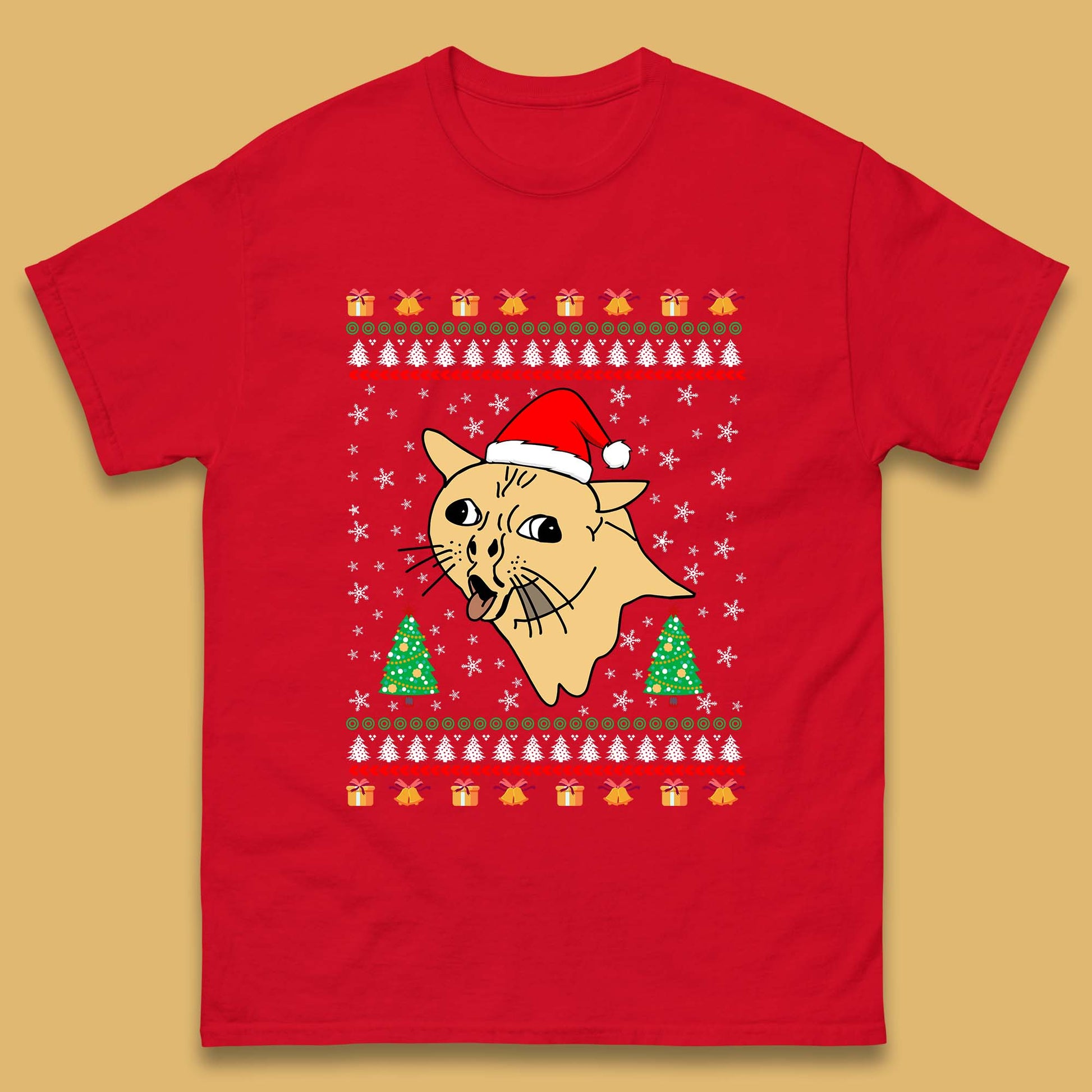 coughing cat christmas t shirt