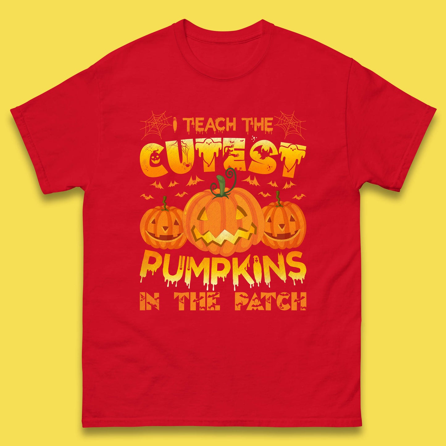 I Teach The Cutest Pumpkins in The Patch Halloween Pumpkin Teacher Costume Gift Mens Tee Top