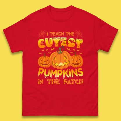 I Teach The Cutest Pumpkins in The Patch Halloween Pumpkin Teacher Costume Gift Mens Tee Top