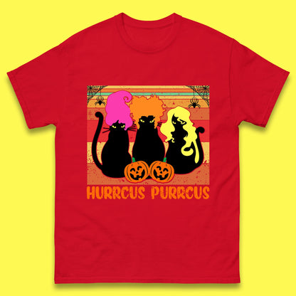 Vintage Halloween Witches Hurrcus Purrucs Scary Cat Horror Pumpkin Faces Hocus Pocus Halloween Costume Mens Tee Top