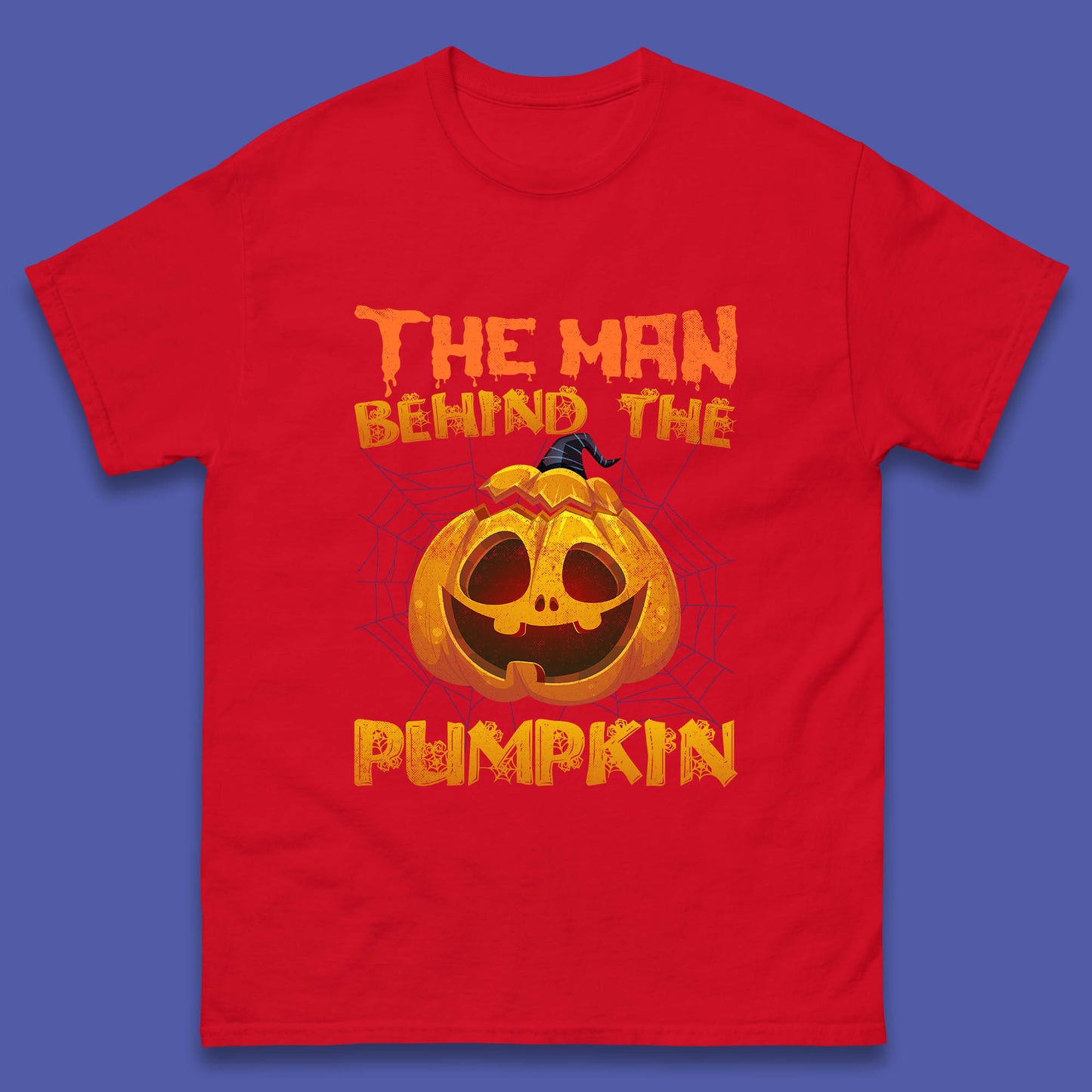 The Man Behind The Pumpkin Halloween Pregnancy Baby Announcement New Dad Gift Mens Tee Top