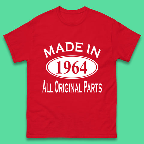 Made In 1964 All Original Parts Vintage Retro 59th Birthday Funny 59 Years Old Birthday Gift Mens Tee Top
